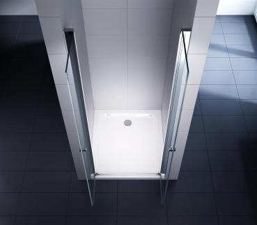 Preview: Glas Concept 24 - Nischentür - Nischendusche - Pendeltür - Hebe/Senkmechanismus - 6mm ESG - Variation (75x195cm)